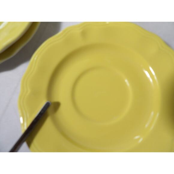 Vintage Federalist Ironstone Buttercup Tea Cup Saucers 4239 Set of 3 READ - Picture 14 of 16